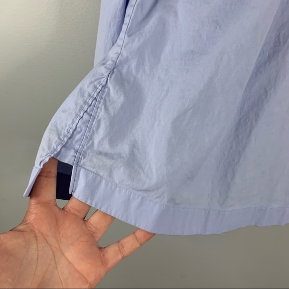 Theory Womens Solid Light Blue Wide Placket Popover Shirt Blouse Cotton Small S - Picture 4 of 13